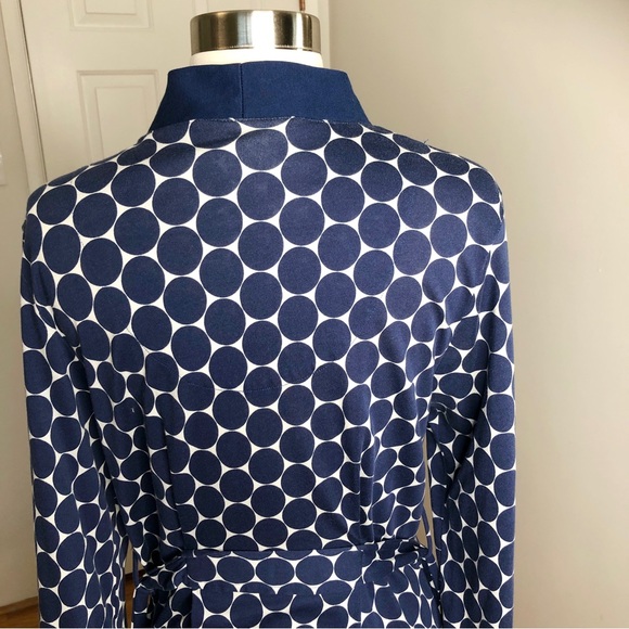 Kate Spade Blue Polka Dot Cotton Tie Front Robe size S - Picture 10 of 15